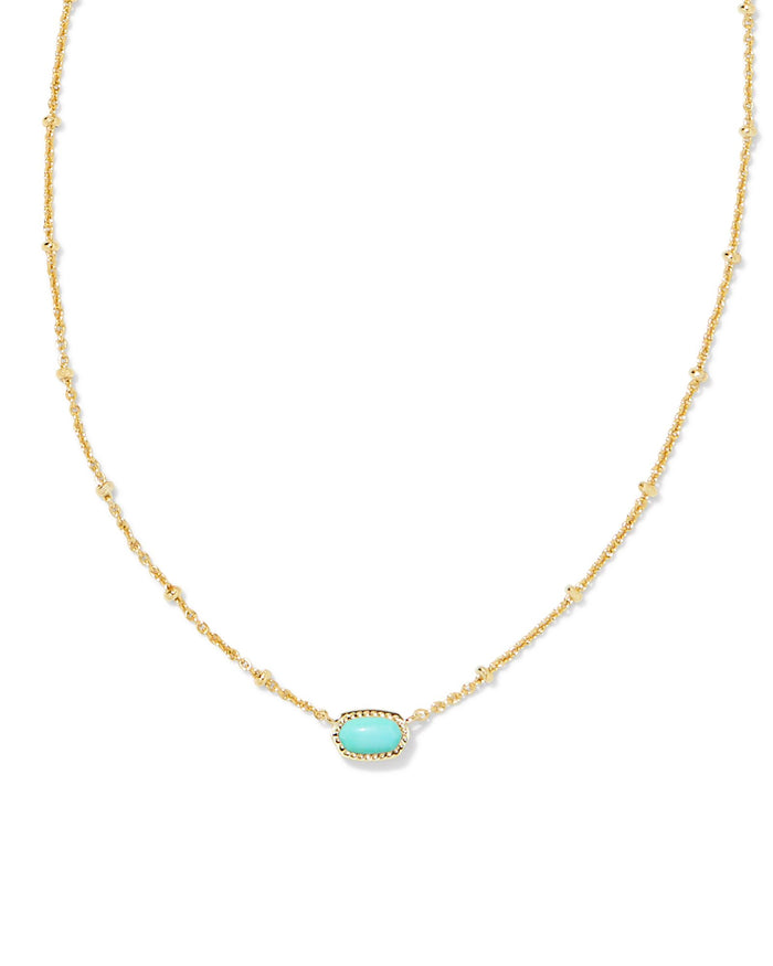 Mini Elisa Satellite Short Pendant in Gold Mint Magnesite by Kendra Scott-Lemons and Limes Boutique