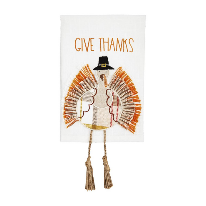 Give Thanks Dangle Leg Towel-Lemons and Limes Boutique