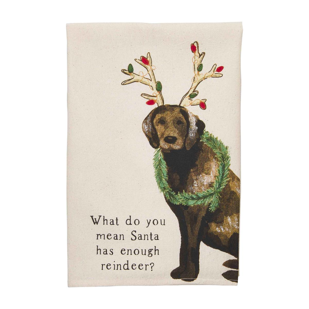 Reindeer Painted Dog Towel-Lemons and Limes Boutique