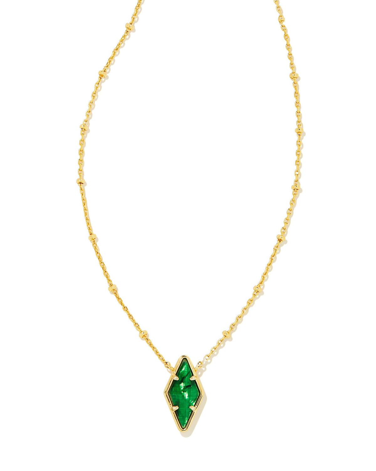 Kinsley Short Pendant in Gold Kelly Green Illusion by Kendra Scott-Lemons and Limes Boutique