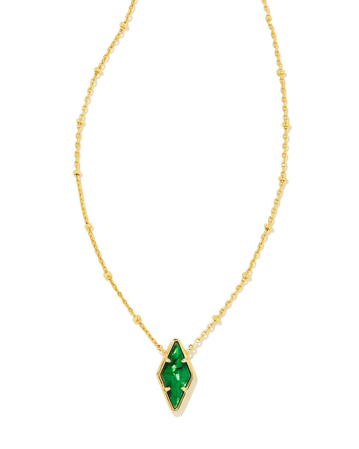 Kinsley Short Pendant in Gold Kelly Green Illusion by Kendra Scott-Lemons and Limes Boutique