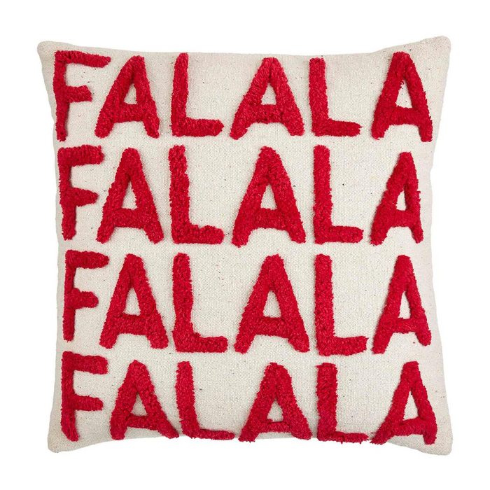 FA LA LA Tufted Christmas Word Pillow-Lemons and Limes Boutique