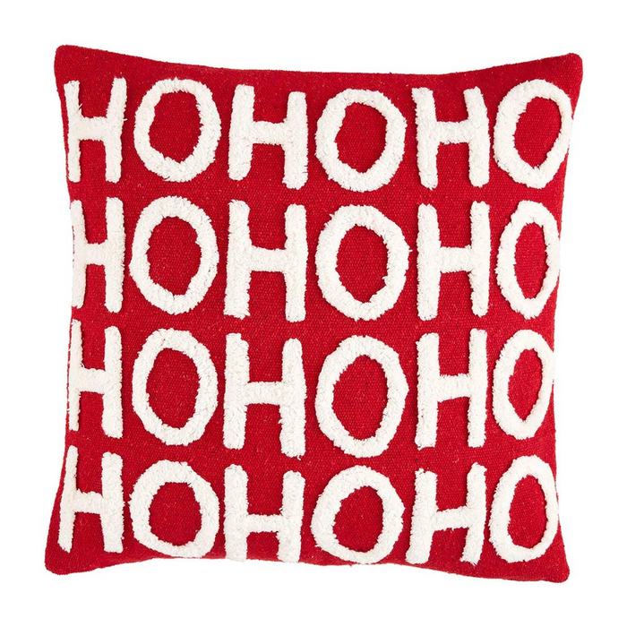 HO HO HO Tufted Christmas Word Pillow-Lemons and Limes Boutique