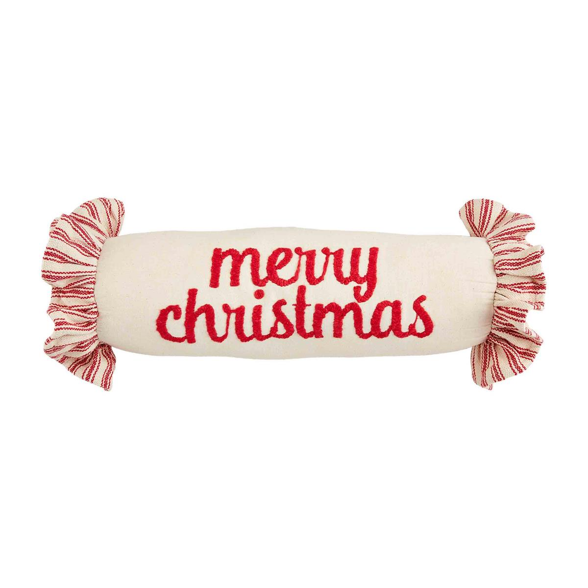 Merry Christmas Ruffle Pillow-Pillows & Wraps-Lemons and Limes Boutique