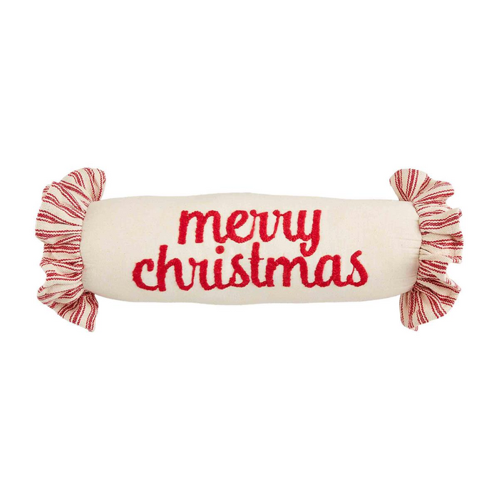 Merry Christmas Ruffle Pillow-Pillows & Wraps-Lemons and Limes Boutique