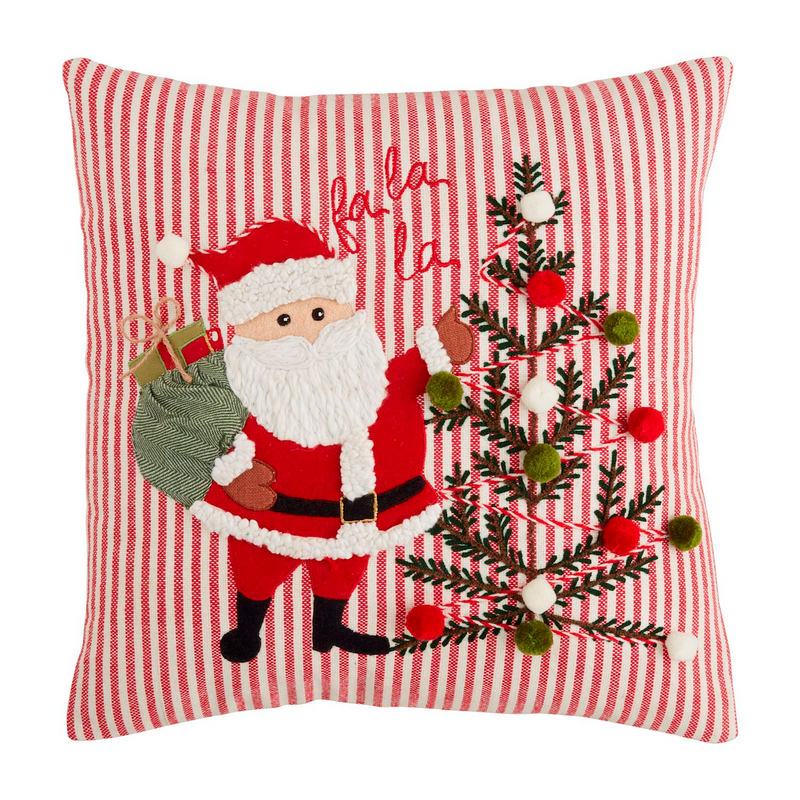 Fa La La Santa Pillow by Mudpie--Lemons and Limes Boutique