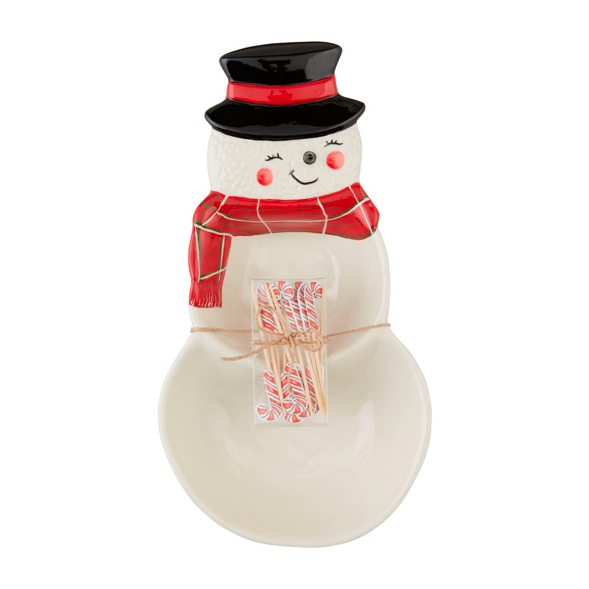 Snowman Double Dish and Toothpick Set by Mudpie--Lemons and Limes Boutique