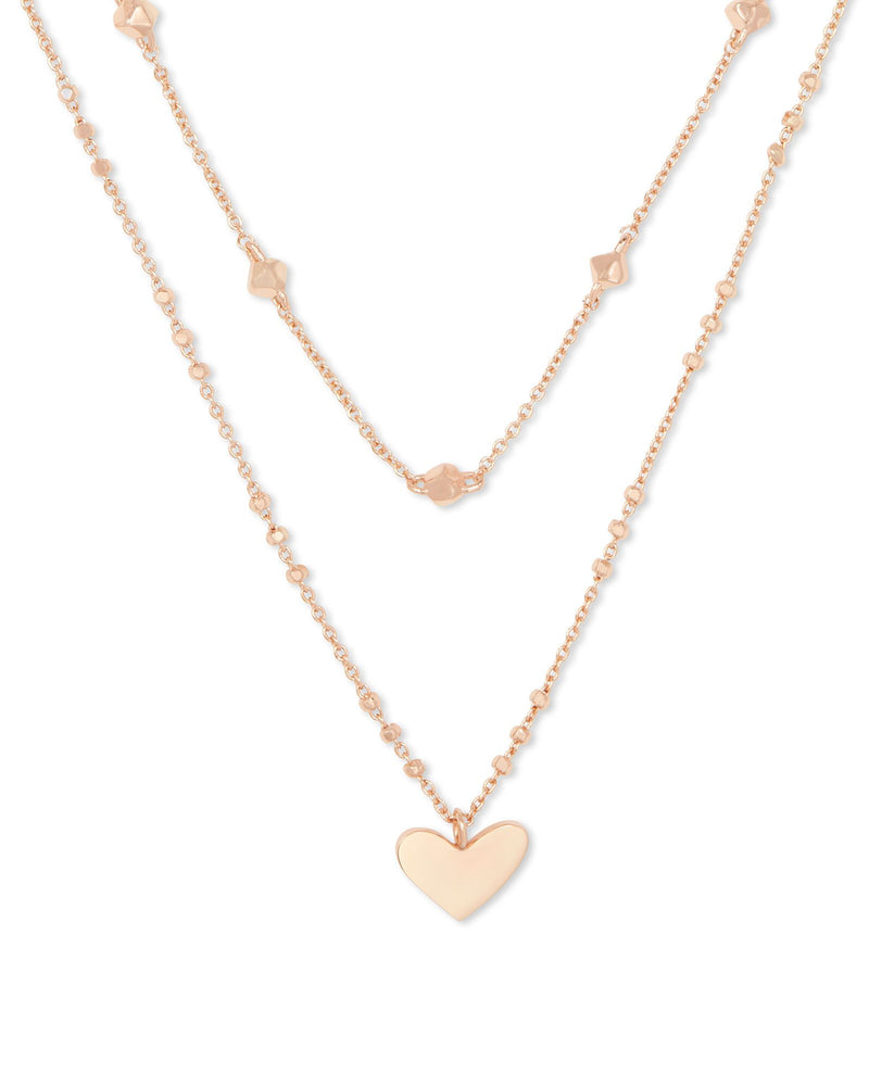 Ari Heart Multi Strand Necklace in Rose Gold Metal by Kendra Scott-NECKLACES-Lemons and Limes Boutique