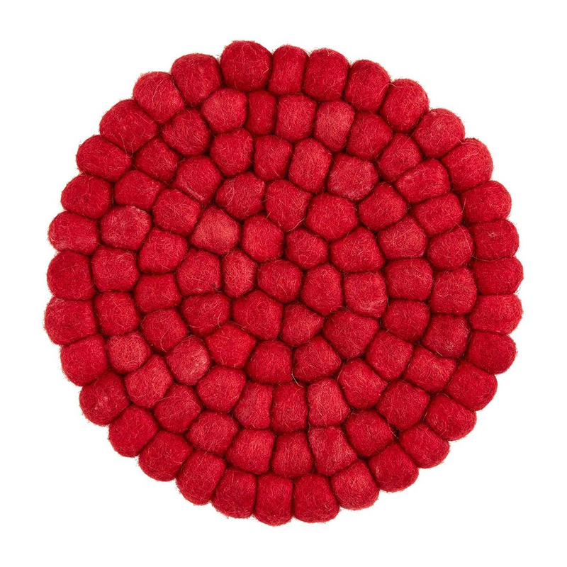 Red Pom Trivet by Mudpie--Lemons and Limes Boutique