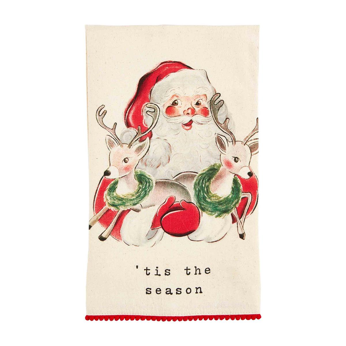 Santa Holding Deer Towel-Lemons and Limes Boutique