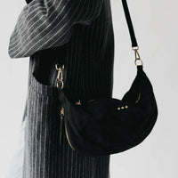 Netty Nubuck Crossbody in Black-Lemons and Limes Boutique