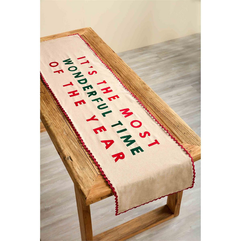 Wonderful Time Table Runner by Mudpie--Lemons and Limes Boutique