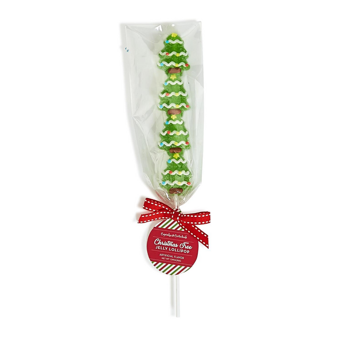Christmas Tree Hand-Decorated Mixed Berry Flavor Jelly Candy Lollipop--Lemons and Limes Boutique