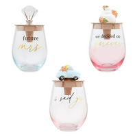 Engaged Wine Glass Sets in Assorted Sayings--Lemons and Limes Boutique