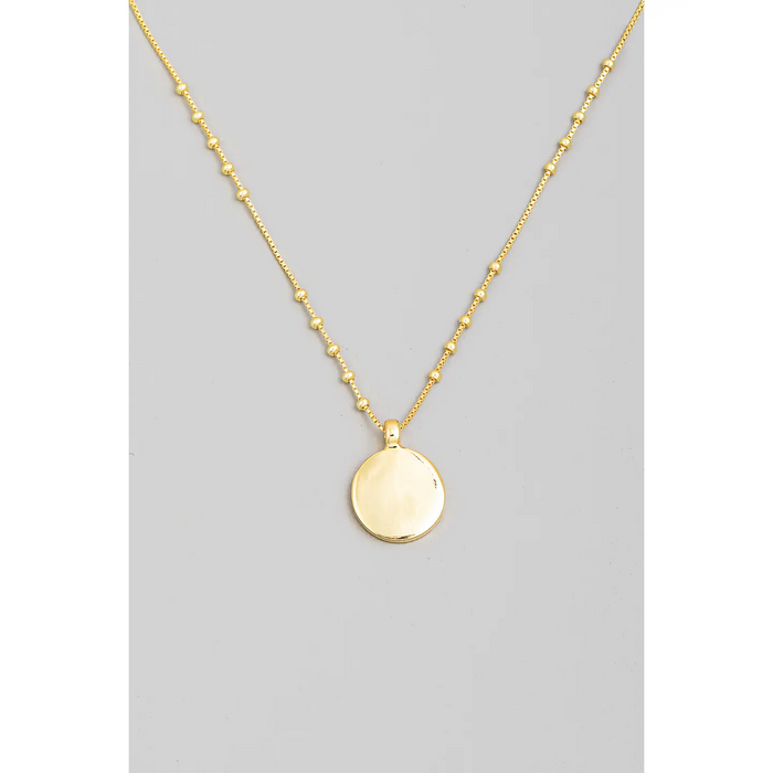 Gold Dipped Coin Pendant Chain Necklace-Lemons and Limes Boutique