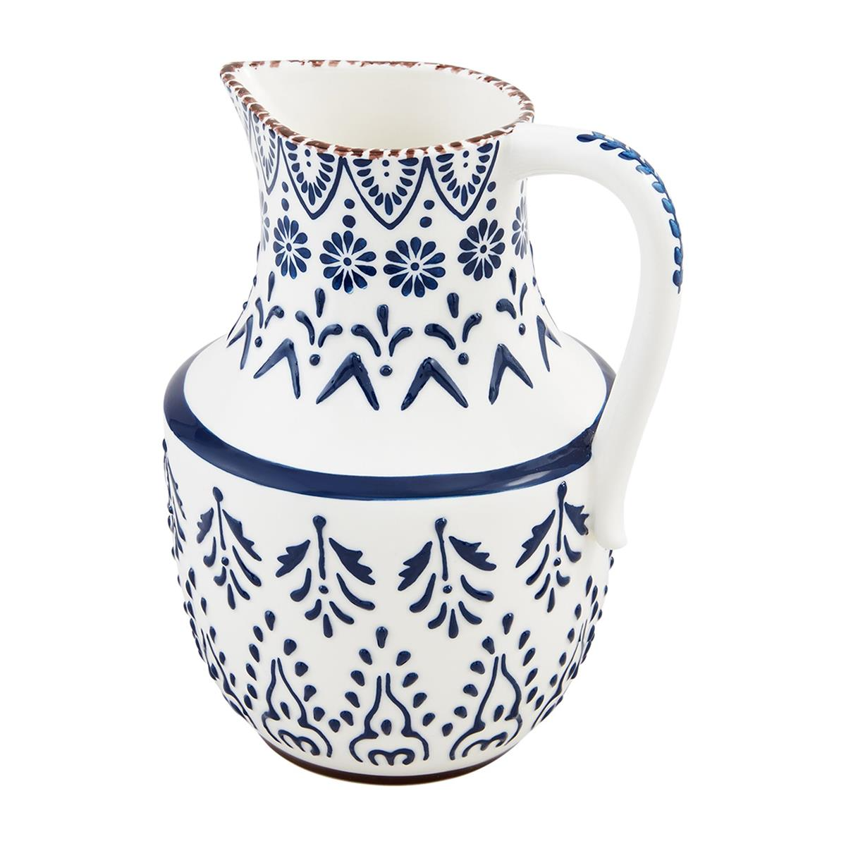 Blue Floral Pitcher by Mudpie--Lemons and Limes Boutique