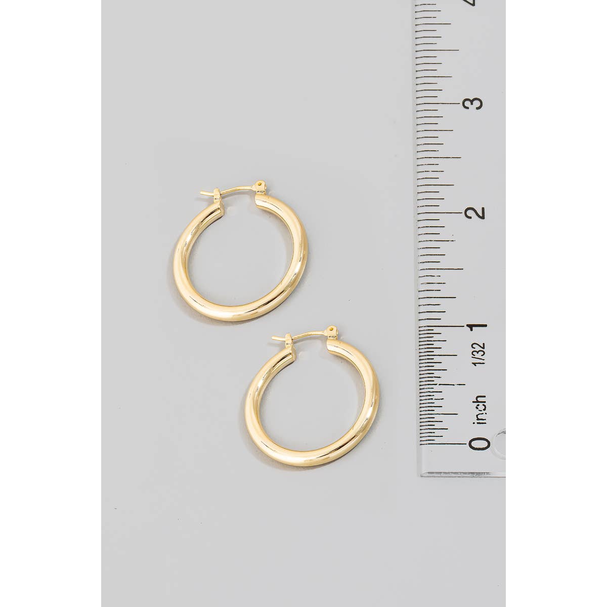 25Mm Pincatch Tube Hoop Earrings in Gold-Lemons and Limes Boutique