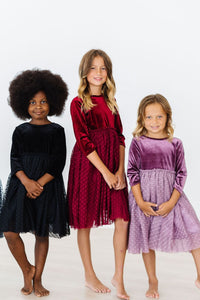 Cranberry Velvet Tutu Dress-Velvet Tutu Dress-Lemons and Limes Boutique