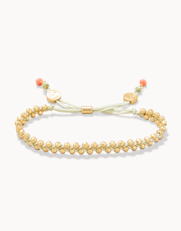 Spartina Friendship Bracelet Sage/Gold Beads-Lemons and Limes Boutique