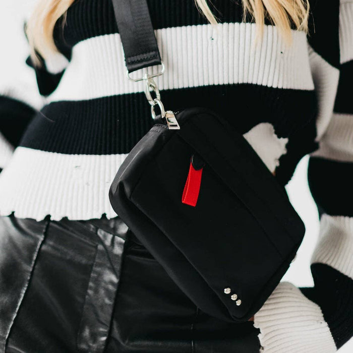 Nancy Nylon Camera Crossbody Bag in Black-Lemons and Limes Boutique