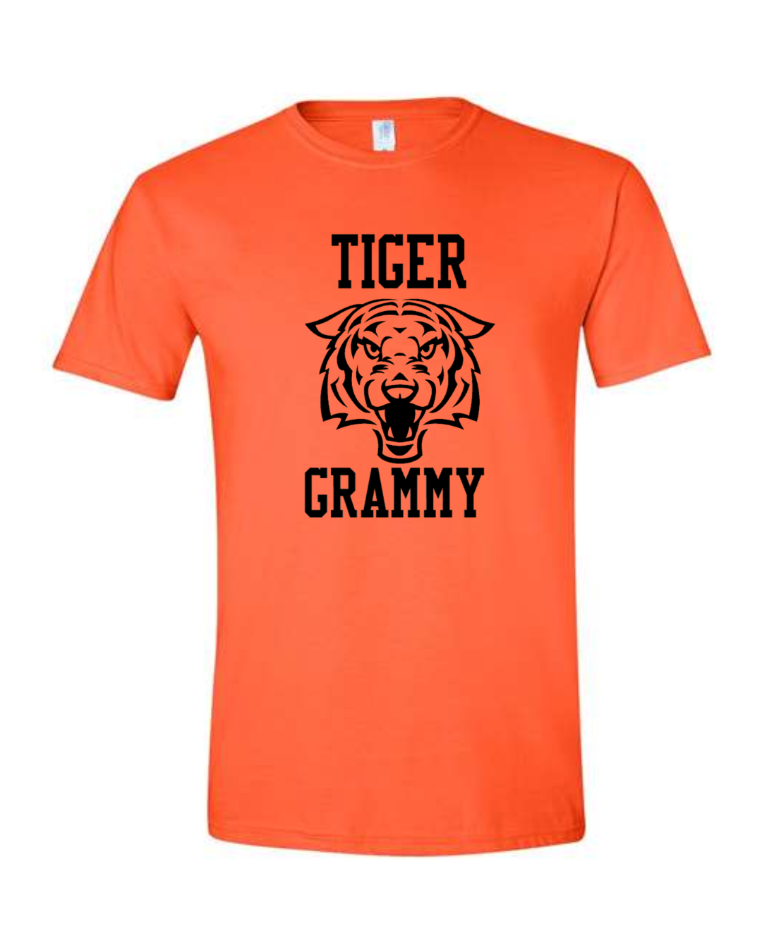 Tiger Grammy on Orange T-Shirt