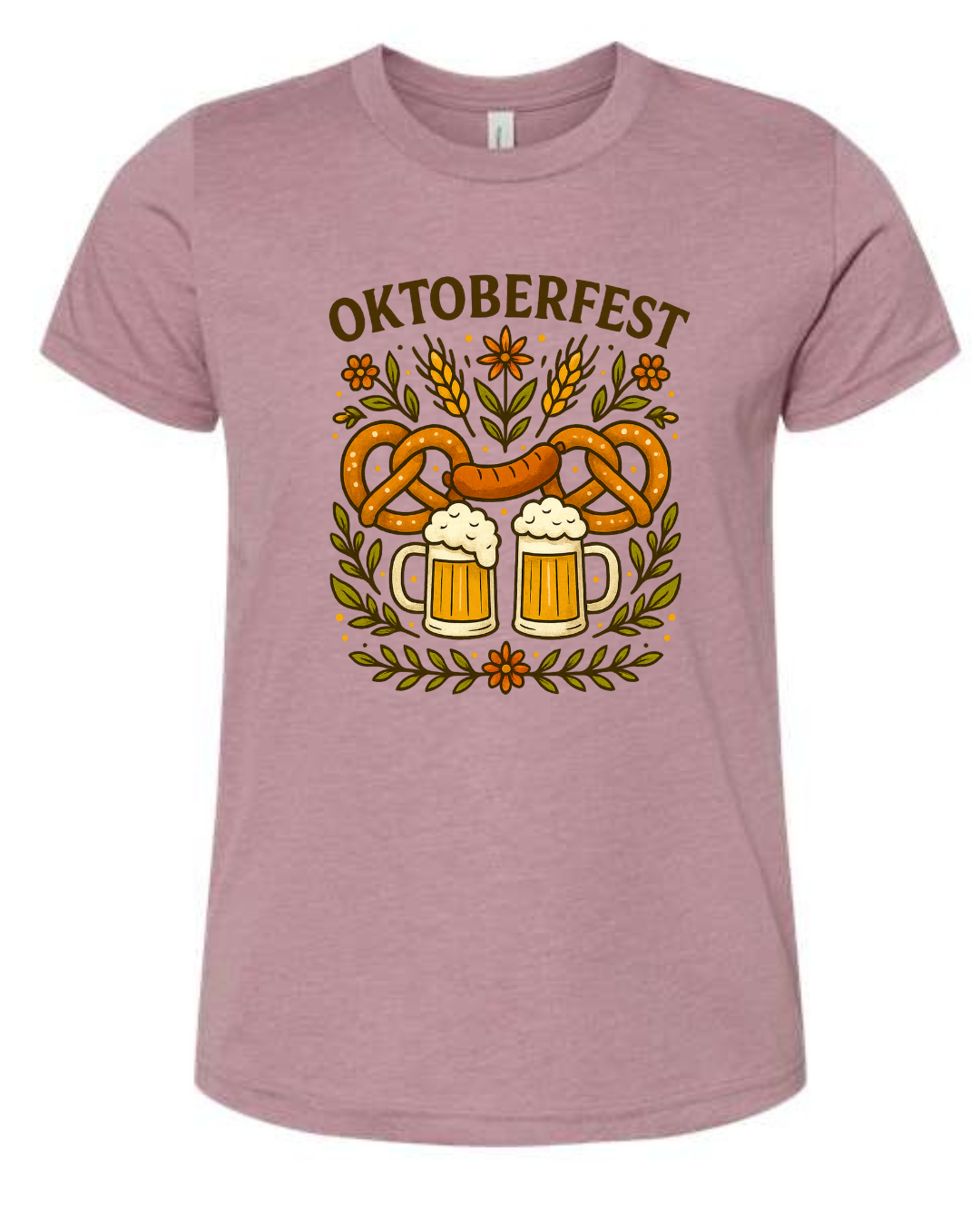 Oktoberfest Graphic TShirt on Heather Mauve- Unisex-Lemons and Limes Boutique