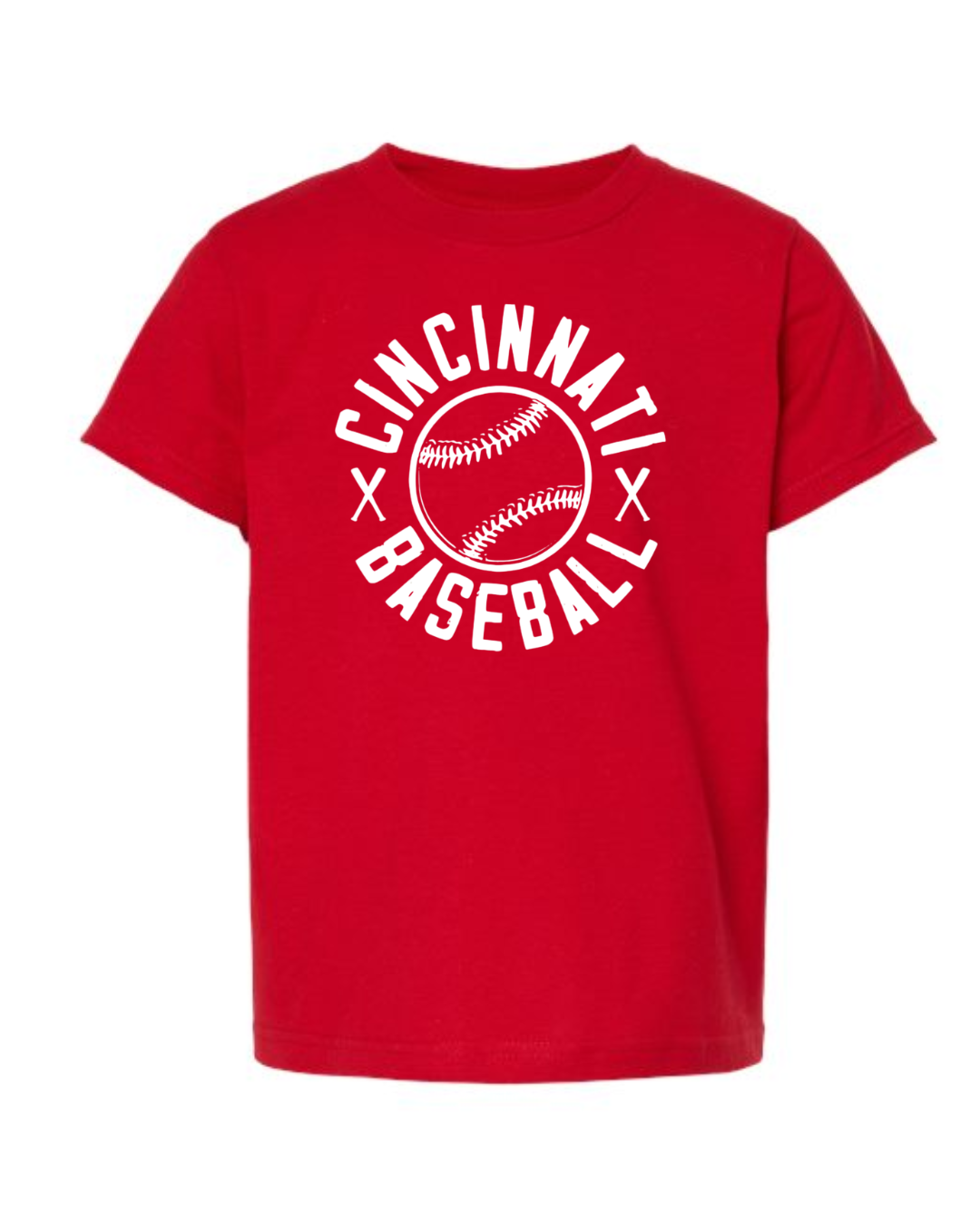 Cincinnati Baseball on Red T-Shirt - Youth-Lemons and Limes Boutique