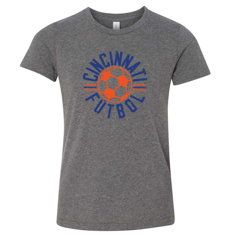 Cincy Futbol Unisex Graphic T-Shirt on Deep Heather Gray--Lemons and Limes Boutique