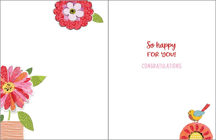Retirement Greeting Card - Birds and Blooms