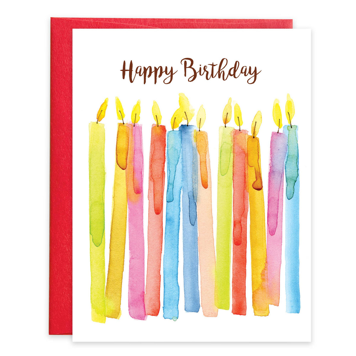 Birthday Greeting Card - Watercolor Candles-Lemons and Limes Boutique