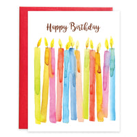 Birthday Greeting Card - Watercolor Candles-Lemons and Limes Boutique
