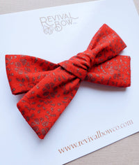 Christmas School Girl Bow in Gilded Red--Lemons and Limes Boutique