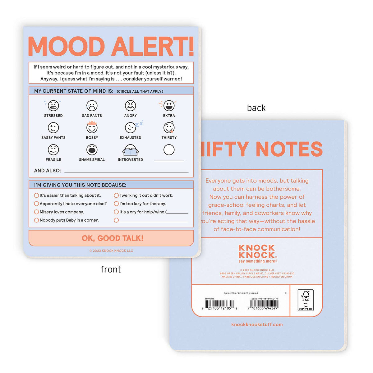 Today's Mood Nifty Note Pad (Pastel Version)--Lemons and Limes Boutique