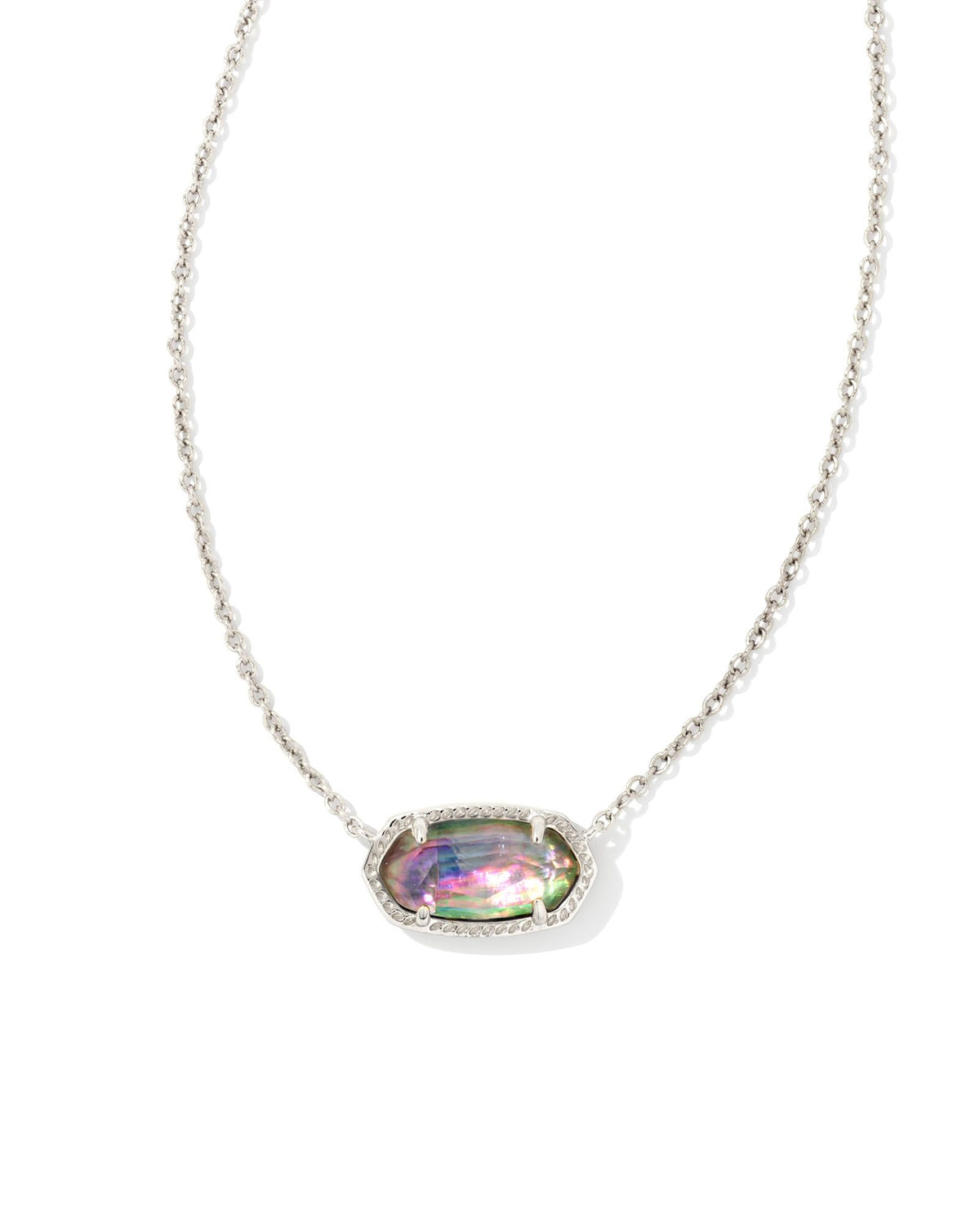 Elisa Necklace in Rhodium Lilac Abalone by Kendra Scott-Lemons and Limes Boutique