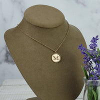 Medallion Coin Letter Necklaces in Antiqued Gold--Lemons and Limes Boutique