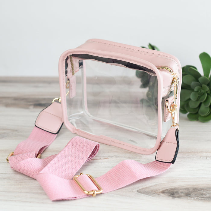 Darcy Clear Stadium Bag- Pink--Lemons and Limes Boutique