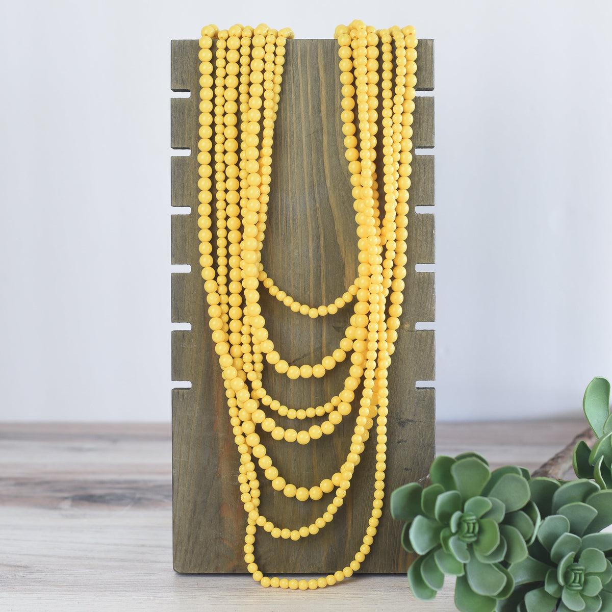 Glory Multi Strand Beaded Statement Necklaces-Necklace-Yellow-Lemons and Limes Boutique