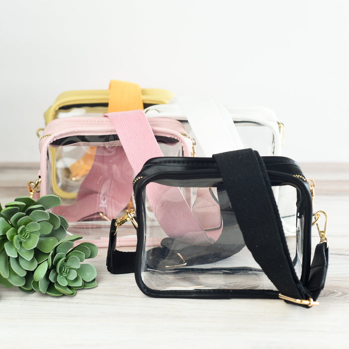 Darcy Clear Stadium Bag- Pink--Lemons and Limes Boutique