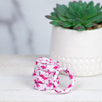 Fabric Softie Hair Ties-Hair Accessories-White Flamingo-Lemons and Limes Boutique