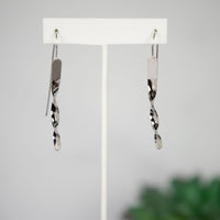 Twisted Bar Dangle Earrings-Dangle Earrings-Silver-Lemons and Limes Boutique
