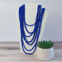 Glory Multi Strand Beaded Statement Necklaces-Necklace-Cobalt-Lemons and Limes Boutique