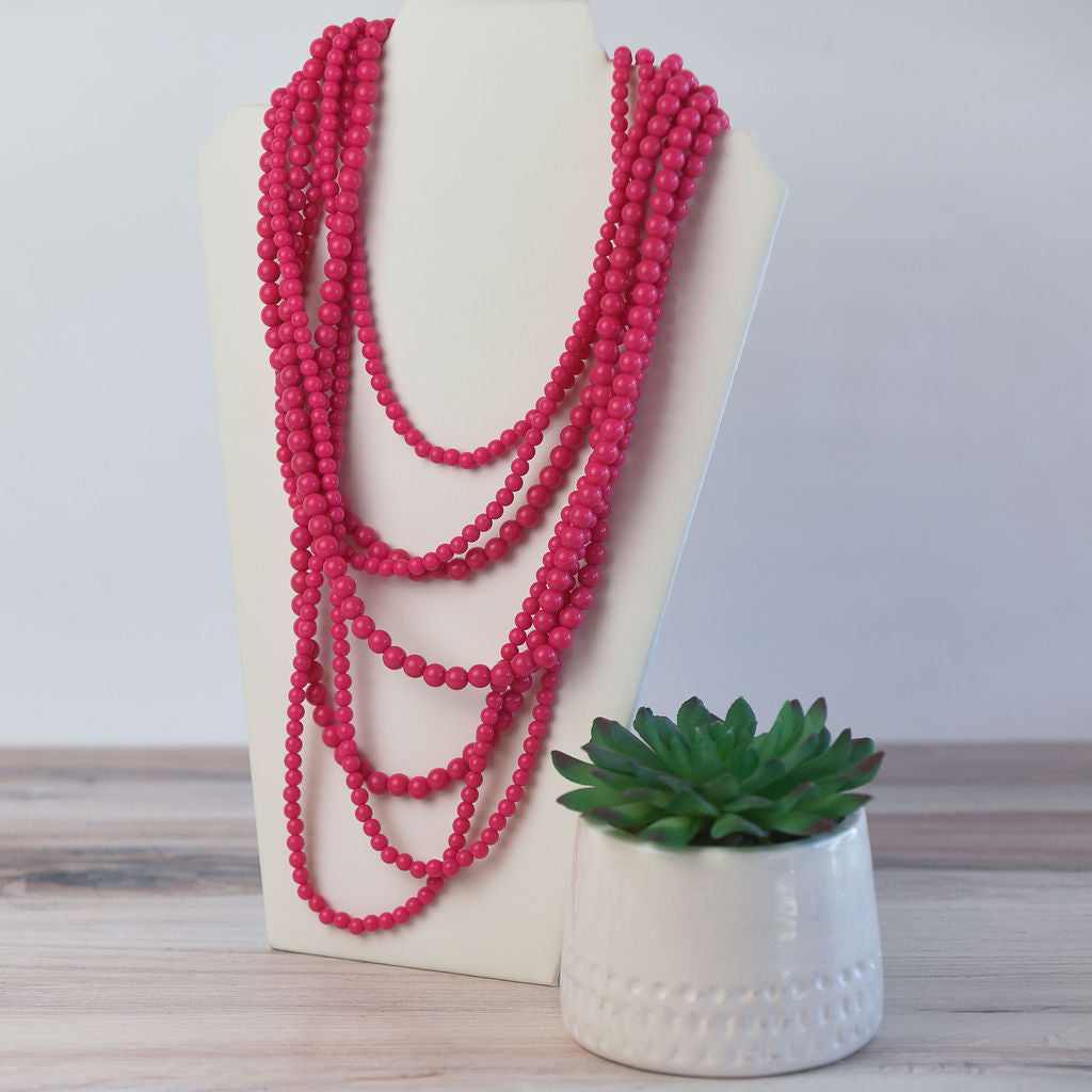 Glory Multi Strand Beaded Statement Necklaces-Necklace-Lemons and Limes Boutique