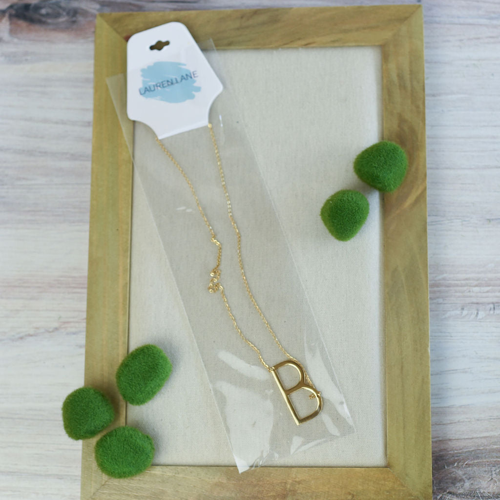 Large Letter / Initial Necklace in Gold-Necklace-Lemons and Limes Boutique