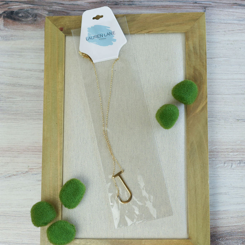 Large Letter / Initial Necklace in Gold-Necklace-Lemons and Limes Boutique