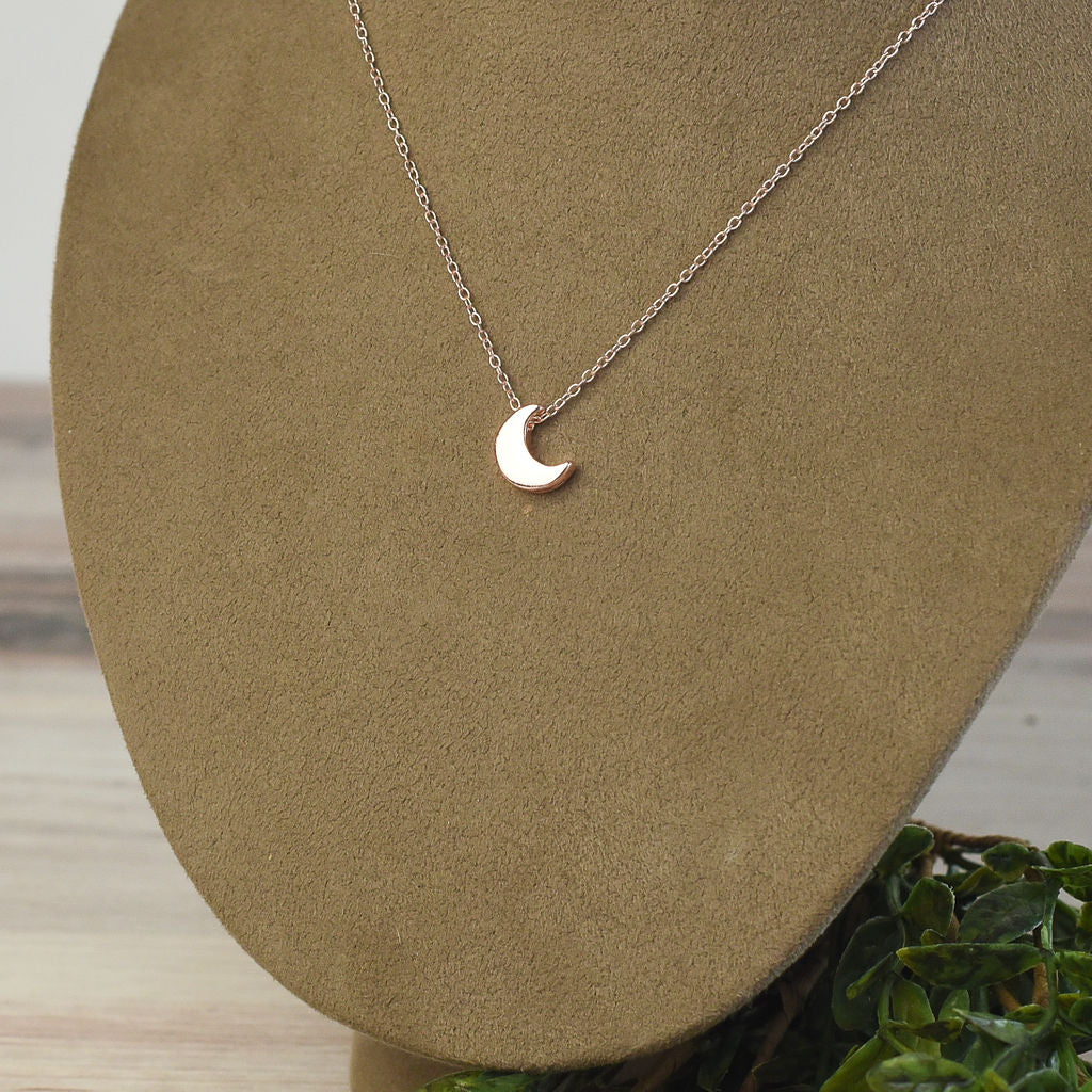 Moon Pendant Necklace-Rose Gold-Lemons and Limes Boutique