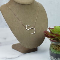 Large Letter / Initial Necklace Rose Gold-letter-Lemons and Limes Boutique