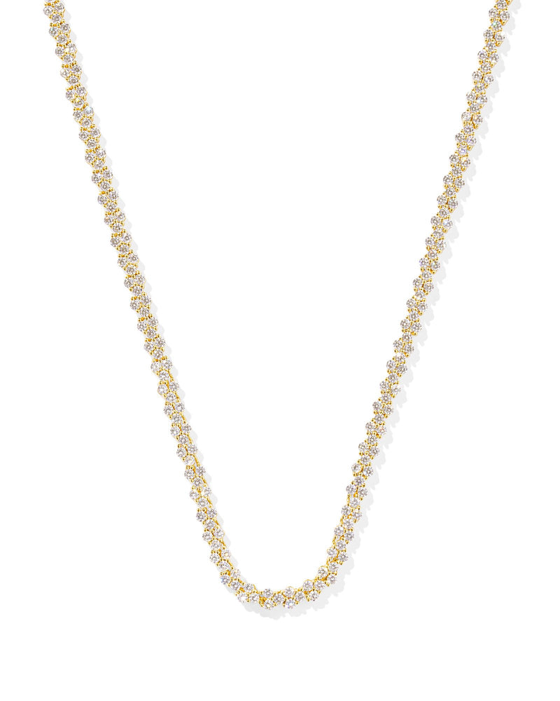 Emery Tennis Necklace in Gold White Crystal by Kendra Scott-Lemons and Limes Boutique
