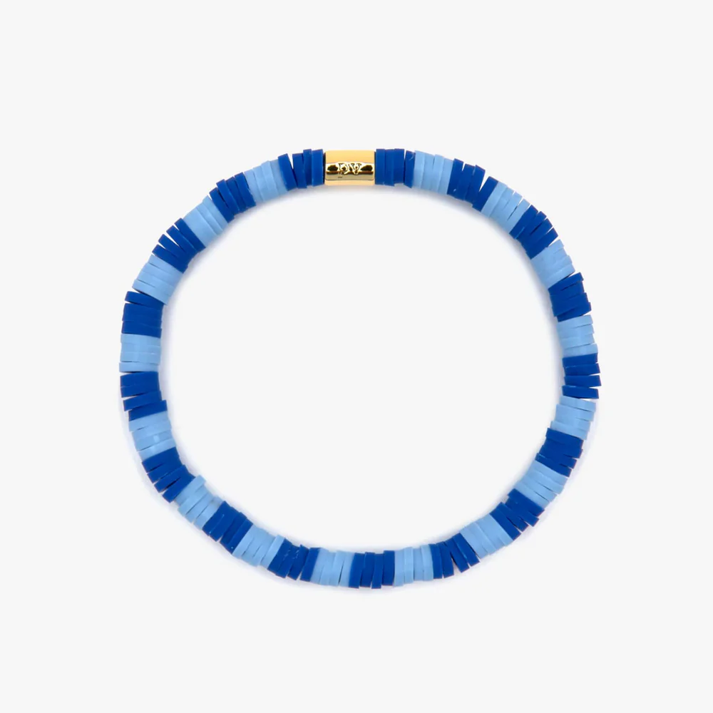 Seascape Vinyl Disc Stretch Bracelet in Pacifica by Pura Vida-Lemons and Limes Boutique