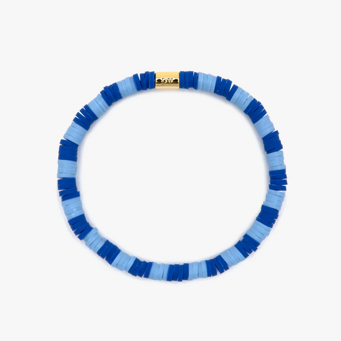 Seascape Vinyl Disc Stretch Bracelet in Pacifica by Pura Vida-Lemons and Limes Boutique