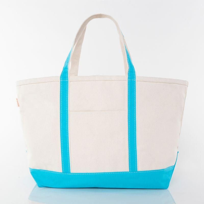 Classic Large Canvas Tote - Turquoise
